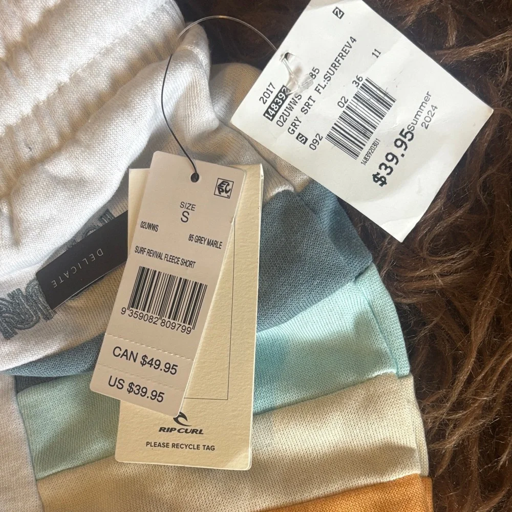 Ripcurl  Women's Athletic Shorts with Multicolor Stripes. Small. NWT. $39.95. - Picture 2 of 5